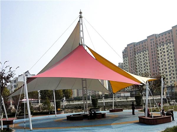 武汉紫阳小区景观凉伞棚   
